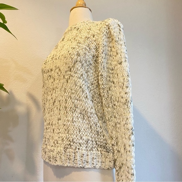 Calvin Klein structured knit sweater- marled cream white & grey - Picture 8 of 16